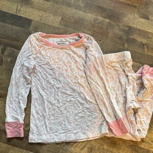 Caden Lane bamboo Pink and White Kids Pajama Set